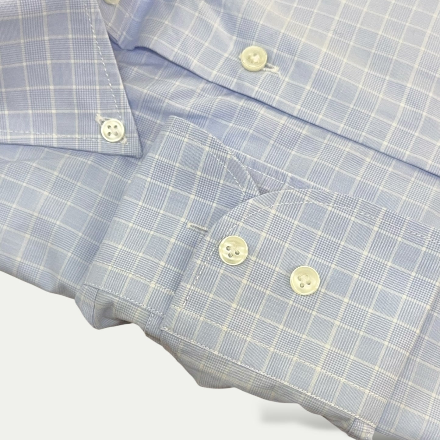 ACQUAROLI CHEMISE HOMME EN COTON MOTIF À CARREAUX BLEU CIEL