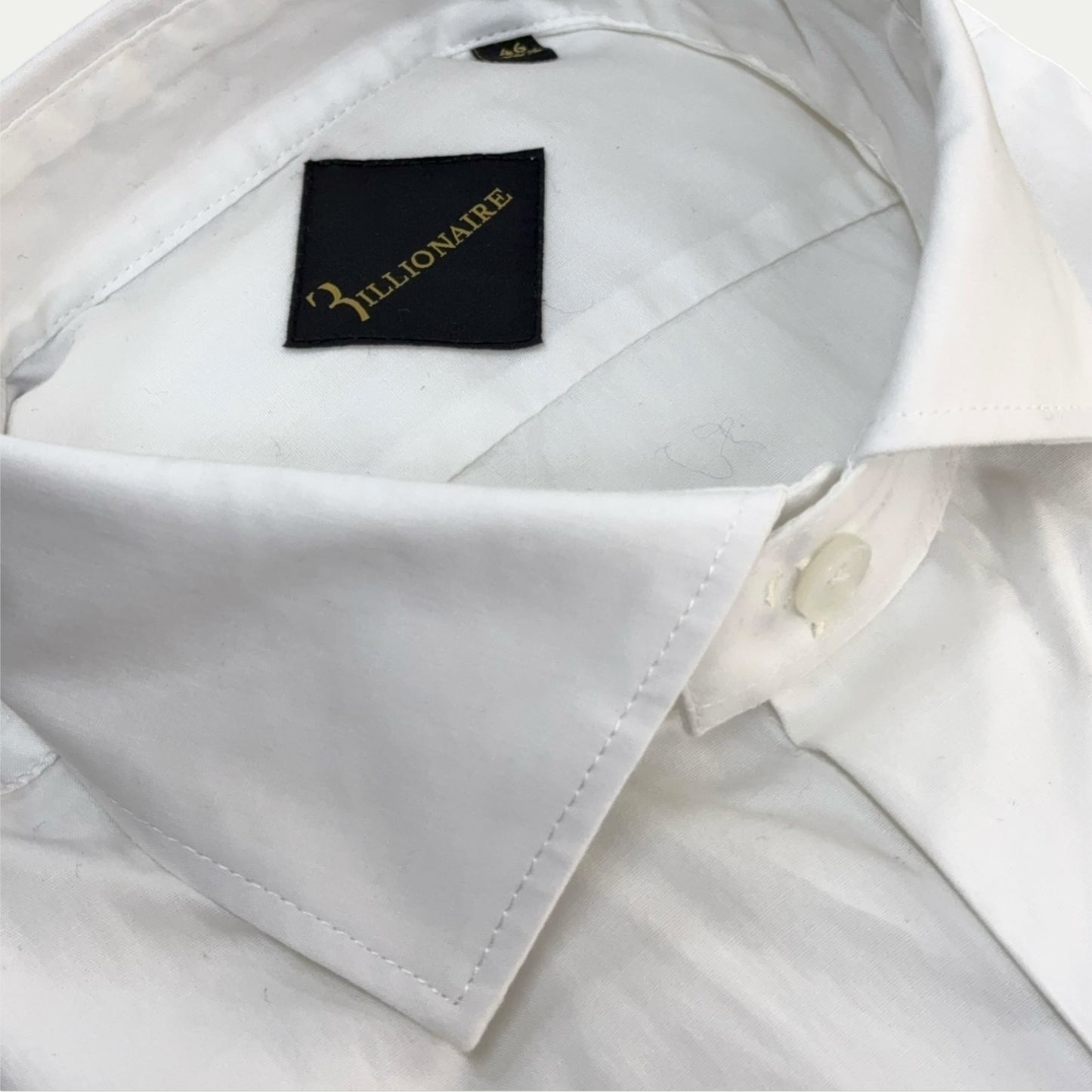 BILLIONAIRE CHEMISE HOMME COTON STRETCH BLANCHE LOGO TON SUR TON