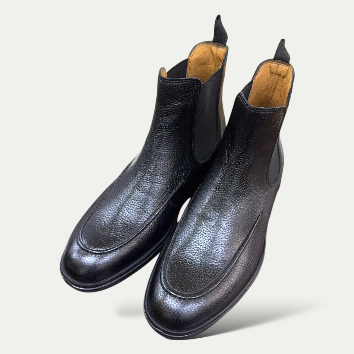 DIEGO NAPOLI CHELSEA BOOTS EN CUIR GRAINÉ NOIRS