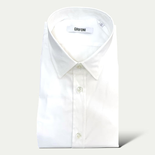 GRIFONI CHEMISE HOMME BUSINESS COTON STRETCH BLANCHE