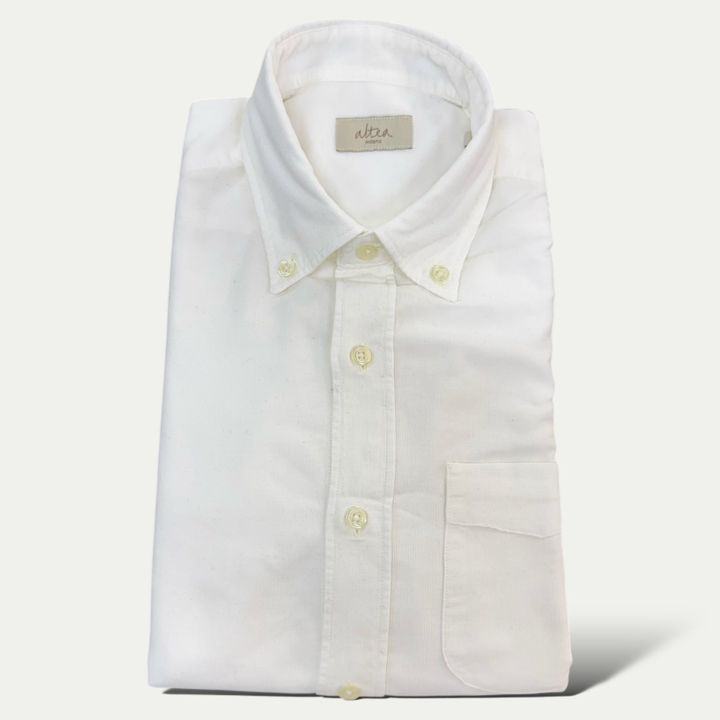 ALTEA MILANO CHEMISE HOMME EN COTON MILLE RAYURES TON SUR TON BLANCHE