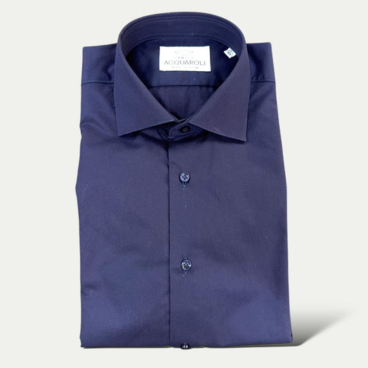 ACQUAROLI CHEMISE HOMME EN COTON BLU MARINE