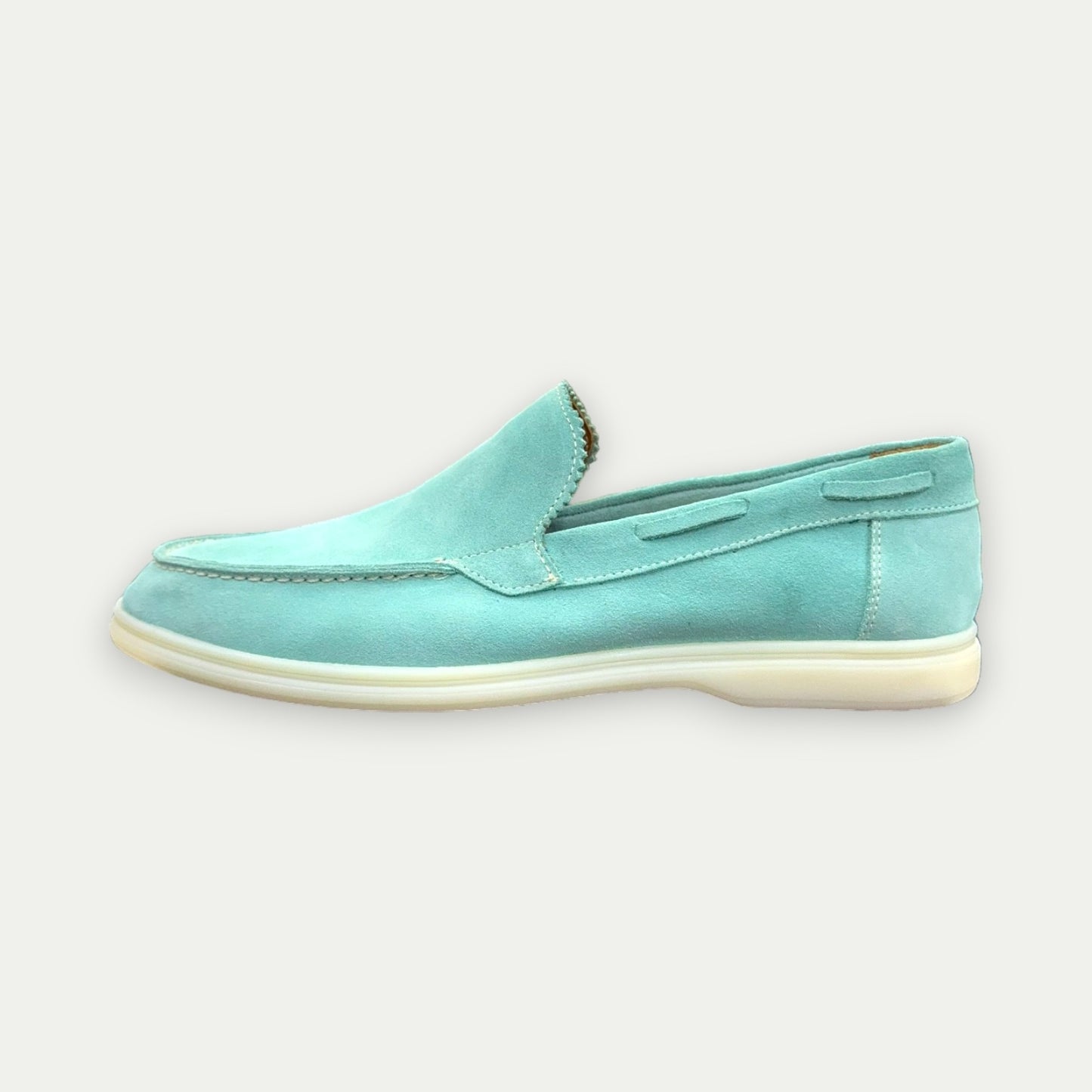 MOCASSINS HOMME EN DAIM BLEU TURQUOISE