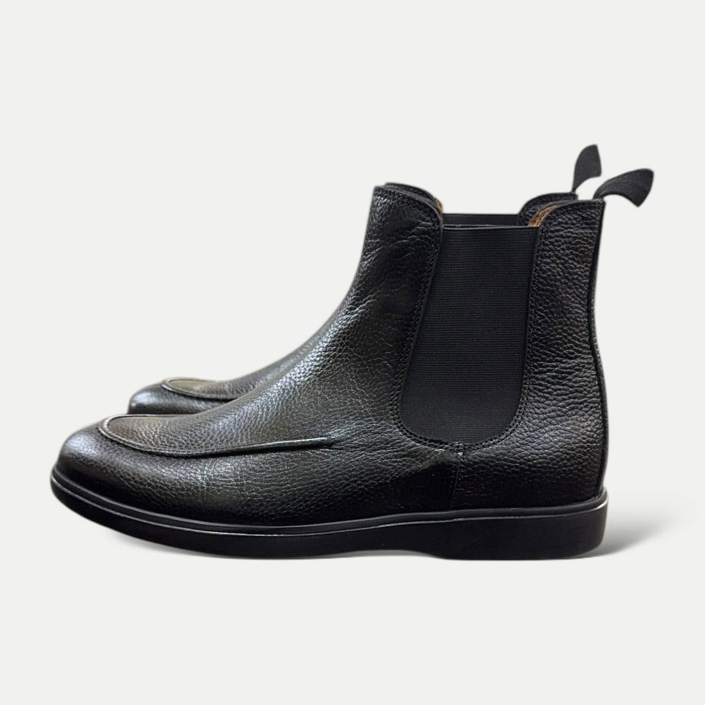 DIEGO NAPOLI CHELSEA BOOTS EN CUIR GRAINÉ NOIRS