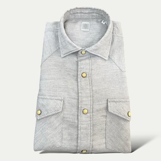 ELEVENTY CHEMISE HOMME FLANELLE LIGHT GREY