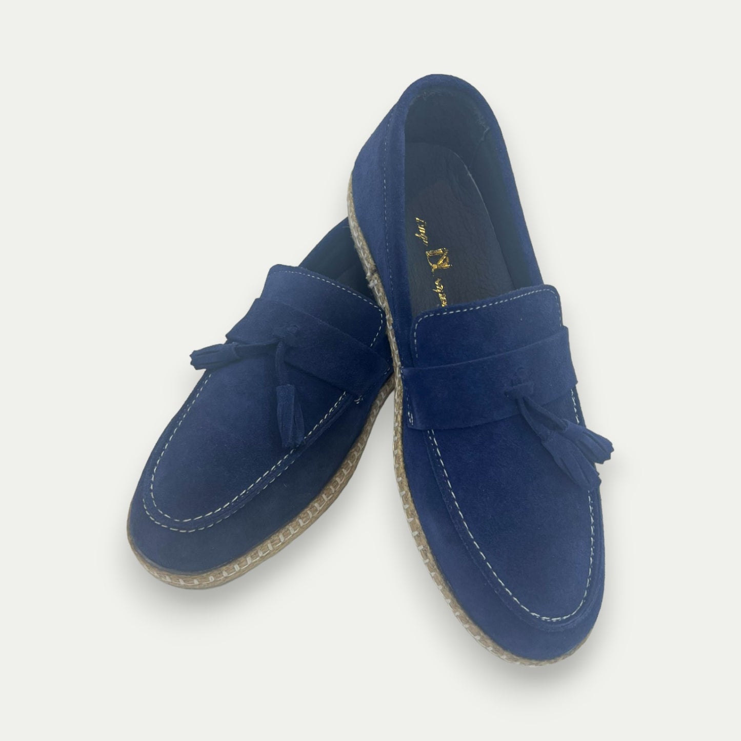 MOCASSINS POMPONS BLEU