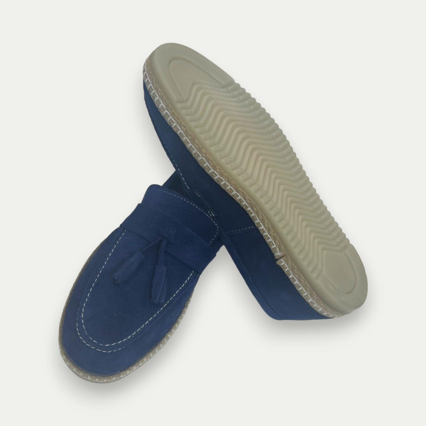 MOCASSINS POMPONS BLEU