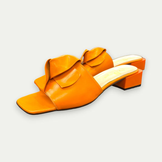 SANDALES Nouées EN CUIR ORANGE