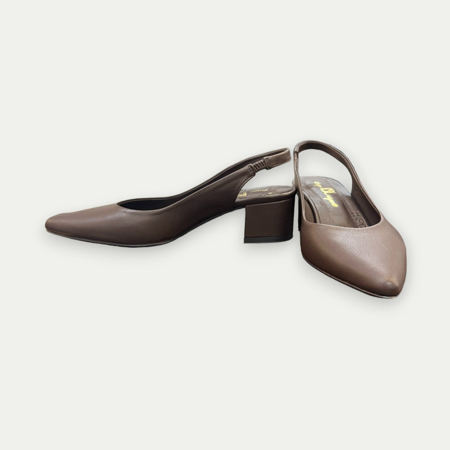 MULES TALONS EN CUIR MARRON