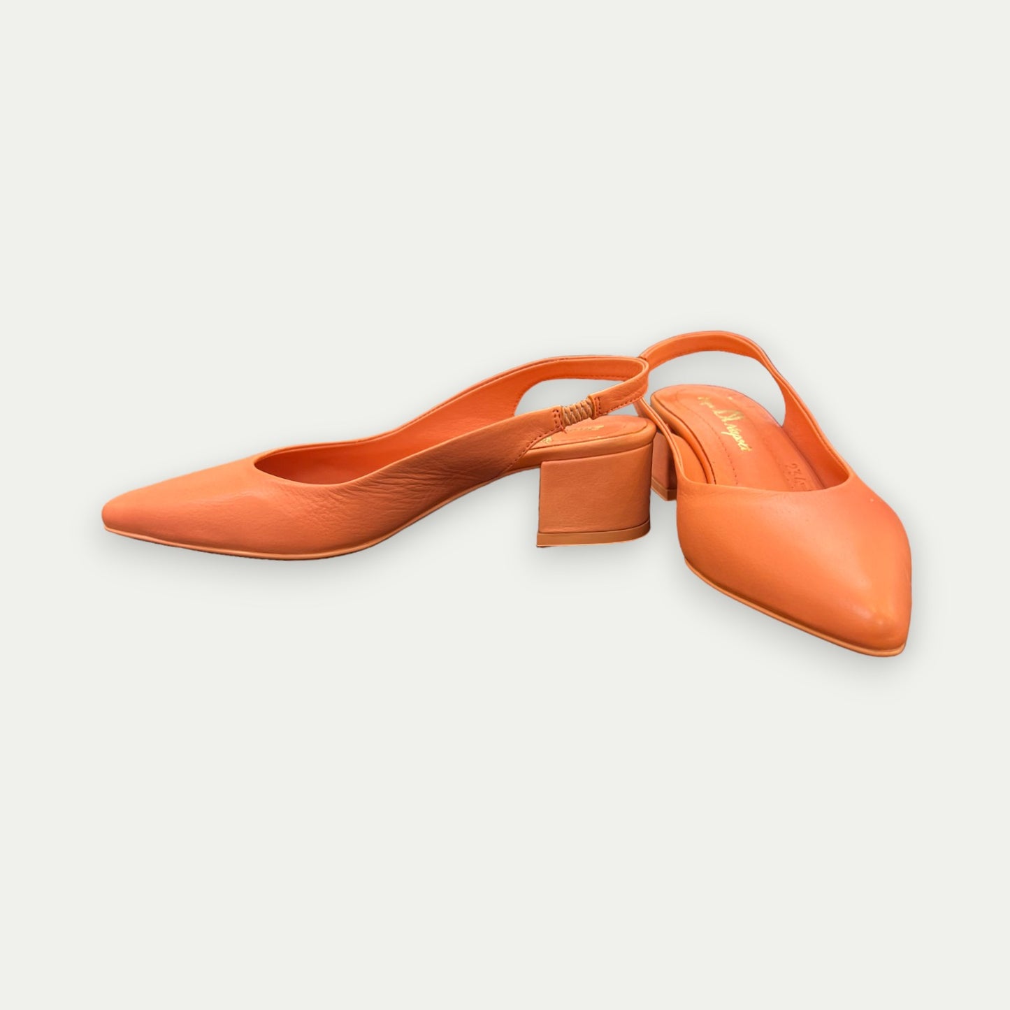 MULES TALONS EN CUIR CORAIL