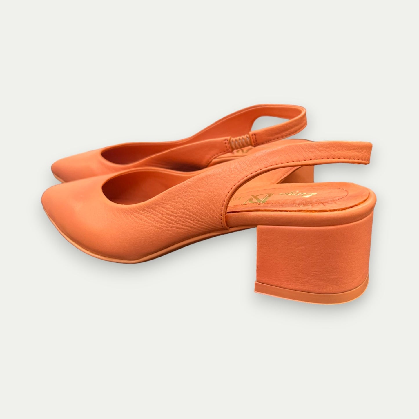 MULES TALONS EN CUIR CORAIL