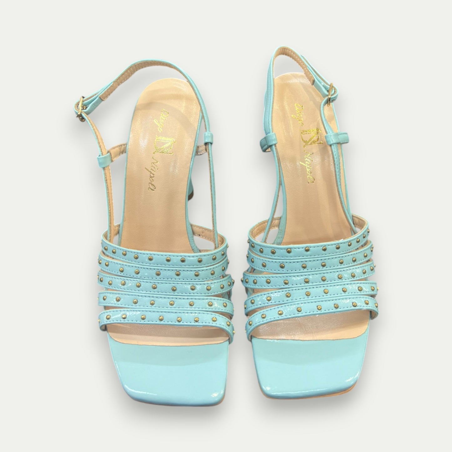 CHAUSSURES TALONS CLOUS BLEU TURQUOISE