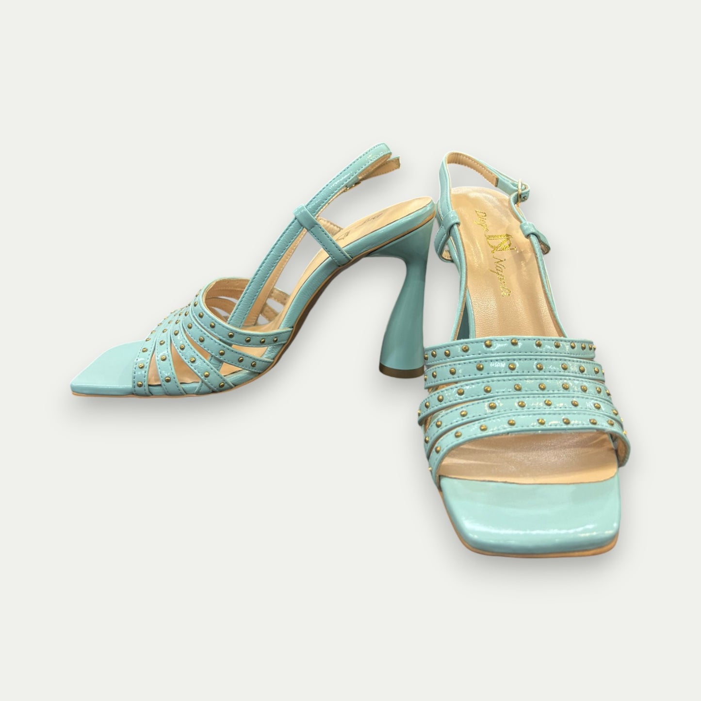 CHAUSSURES TALONS CLOUS BLEU TURQUOISE