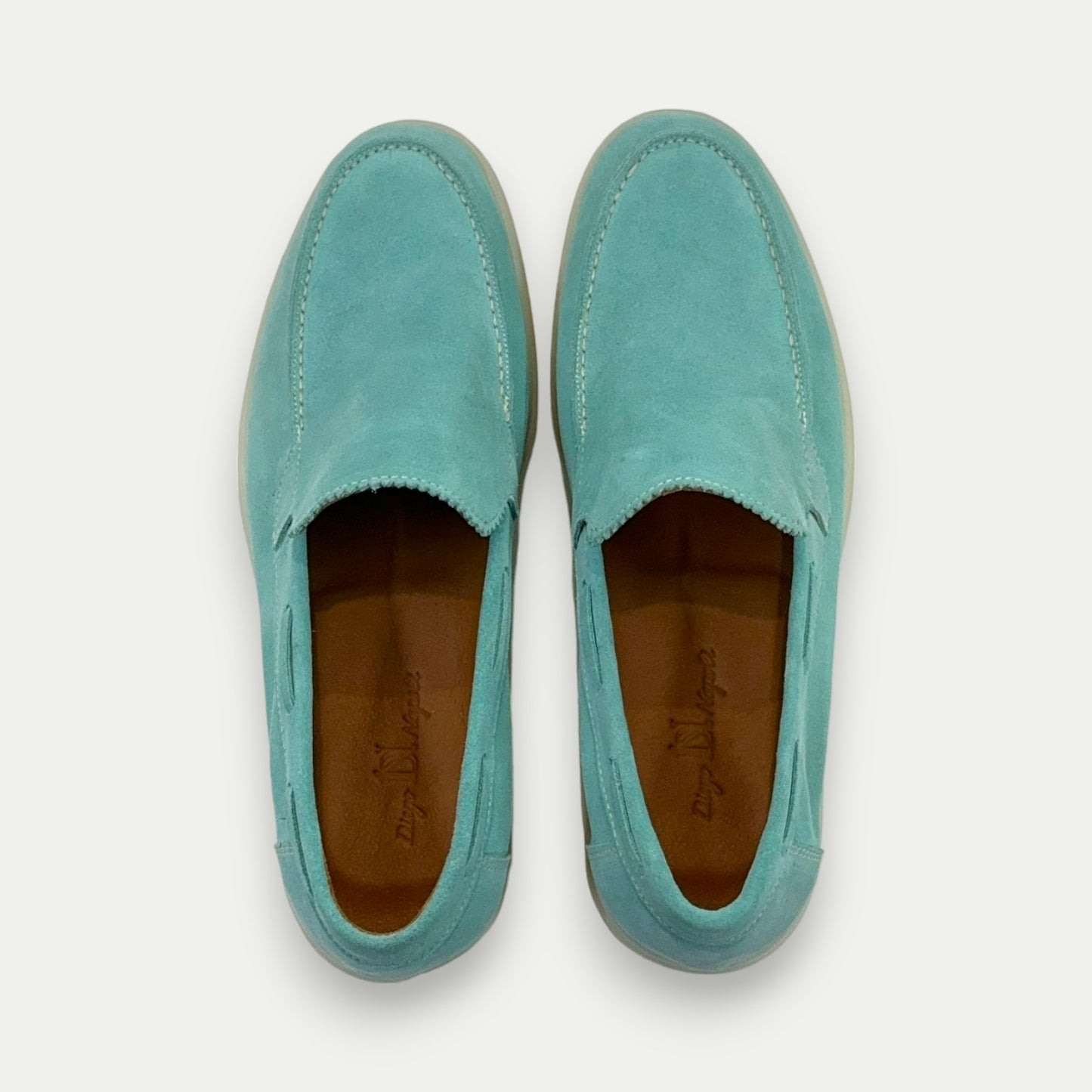 MOCASSINS HOMME EN DAIM BLEU TURQUOISE